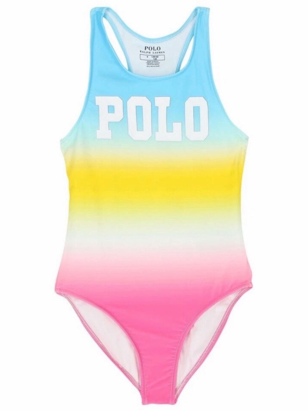 Polo by Ralph Lauren Kids Tie Dye One-Piece Swimsuit - Blue/Yellow/Pink